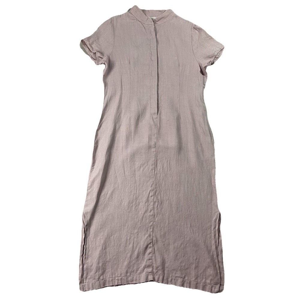 VTG Coldwater Creek 100% Linen Cap Sleeve Maxi Dress Lavender Women's 14 Petite